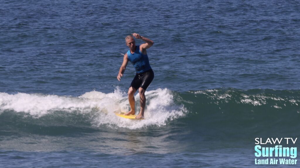 dane perlee surfing in jen smith aloha longboarding contest at tourmaline in pacific beach