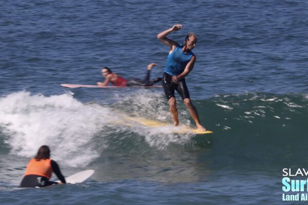 dane perlee surfing in jen smith aloha longboarding contest at tourmaline in pacific beach