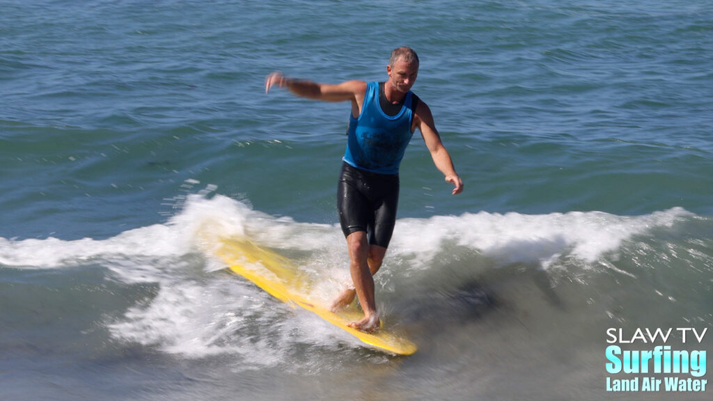 dane perlee surfing at the jen smith aloha longboarding contest at tourmaline beach