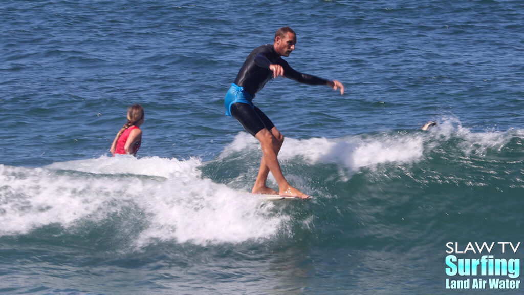 richie cravey surfing in jen smith aloha longboarding surf contest at tourmaline beach in san diego