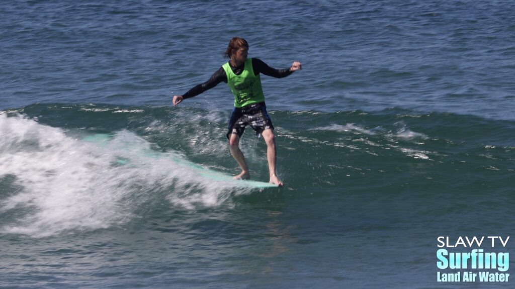 ricky cunningham surfing in jen smith aloha longboarding contest at tourmaline in pacific beach