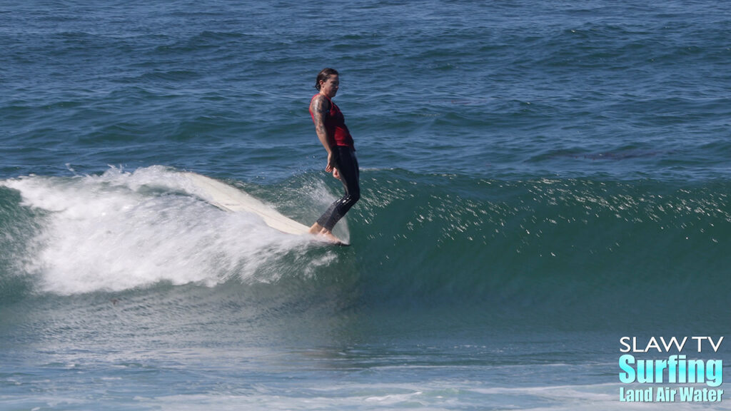 summer romero surfing highlights from jen smith aloha longboarding contest at tourmaline beach in san diego