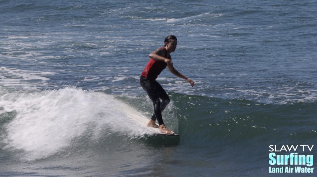 summer romero surfing in jen smith aloha longboarding contest at tourmaline in pacific beach