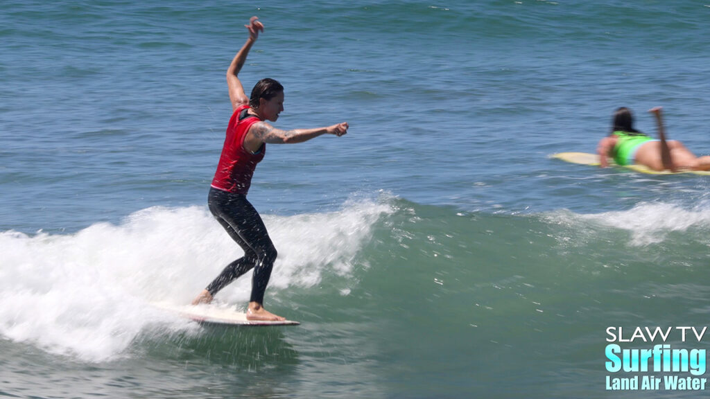 summer romero surfing highlights from jen smith aloha longboarding contest at tourmaline beach in san diego