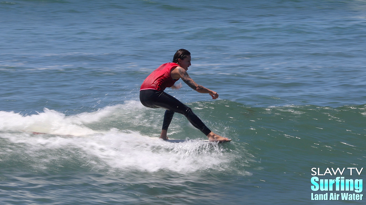 summer romero surfing highlights from jen smith aloha longboarding contest at tourmaline beach in san diego