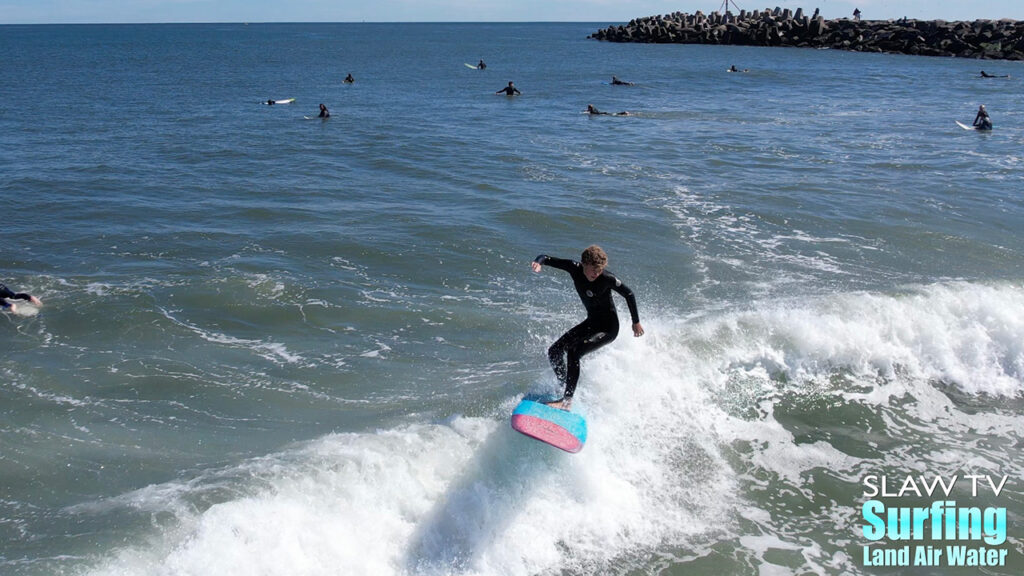 manasquan inlet surfing photos and videos with aerial drone on 09-24-2022