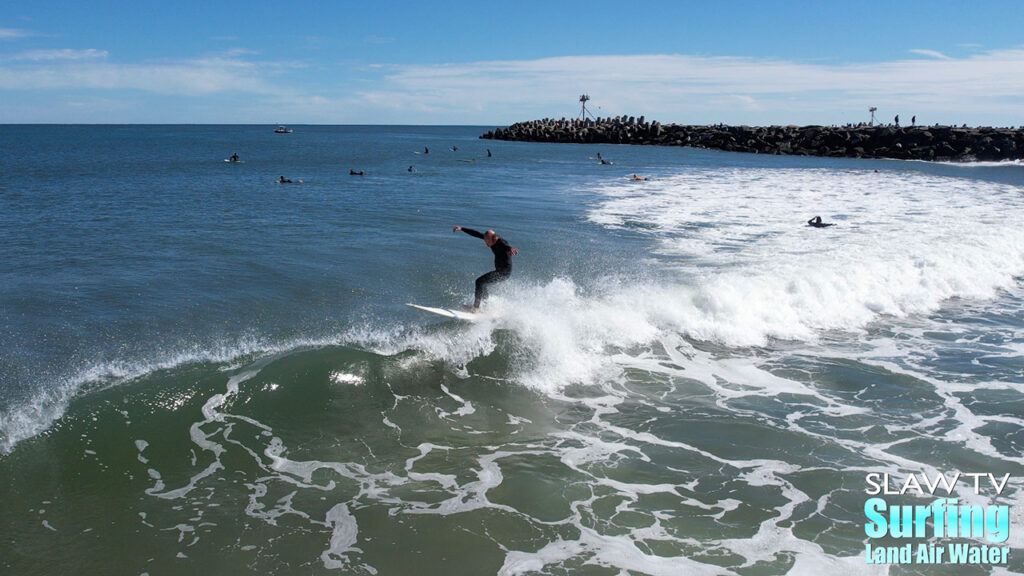 manasquan inlet surfing photos and videos with aerial drone on 09-24-2022