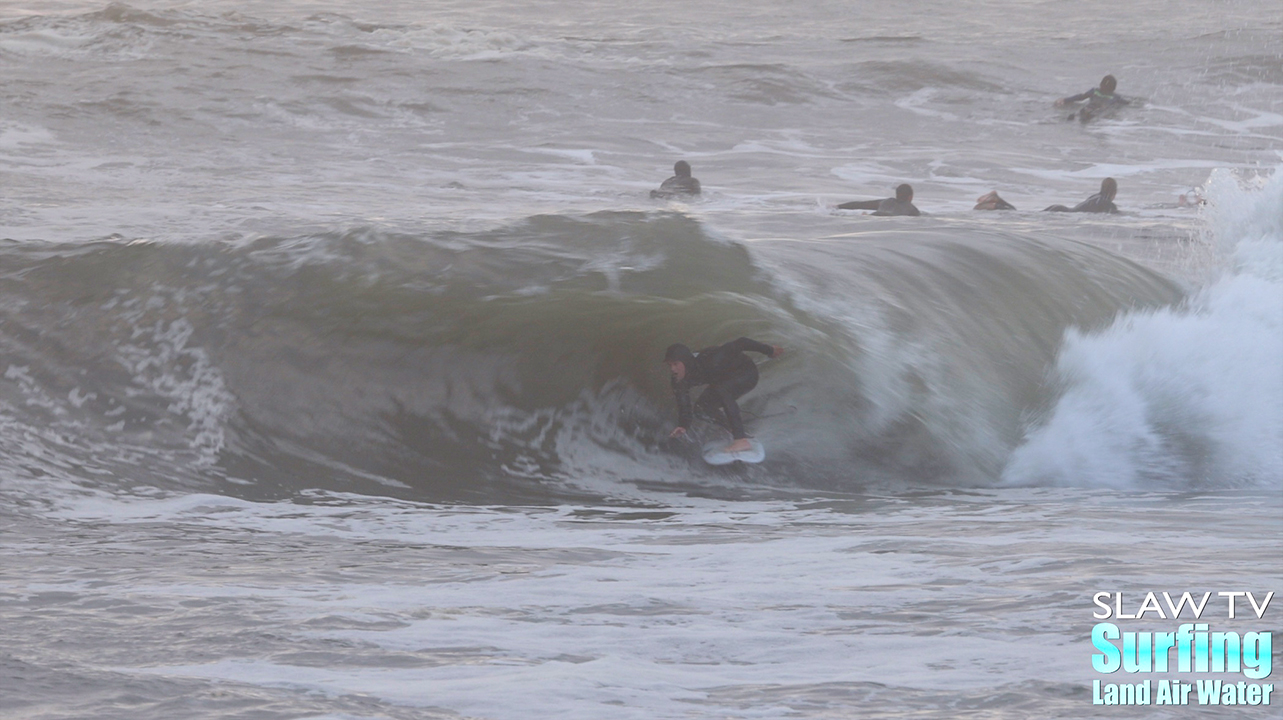 california surfing photos and videos at rare barreling sandbar on 01-06-2023