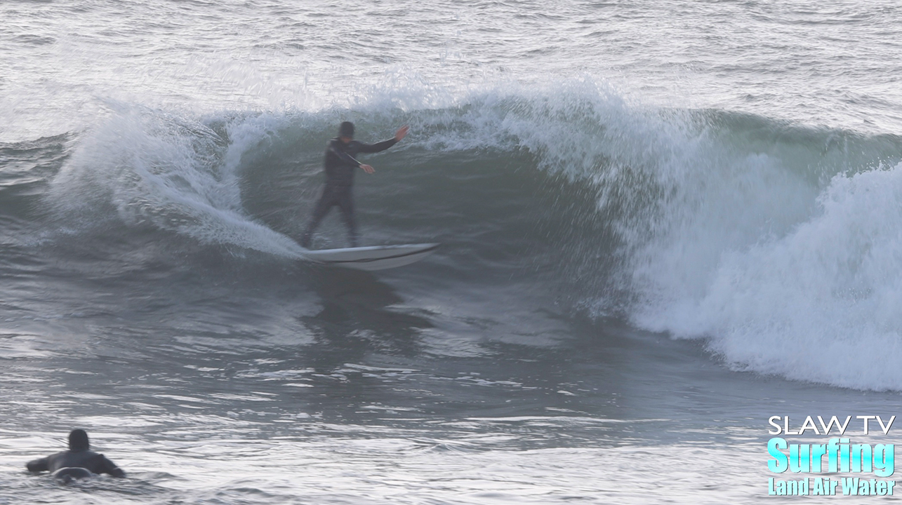 california surfing photos and videos at rare barreling sandbar on 01-06-2023