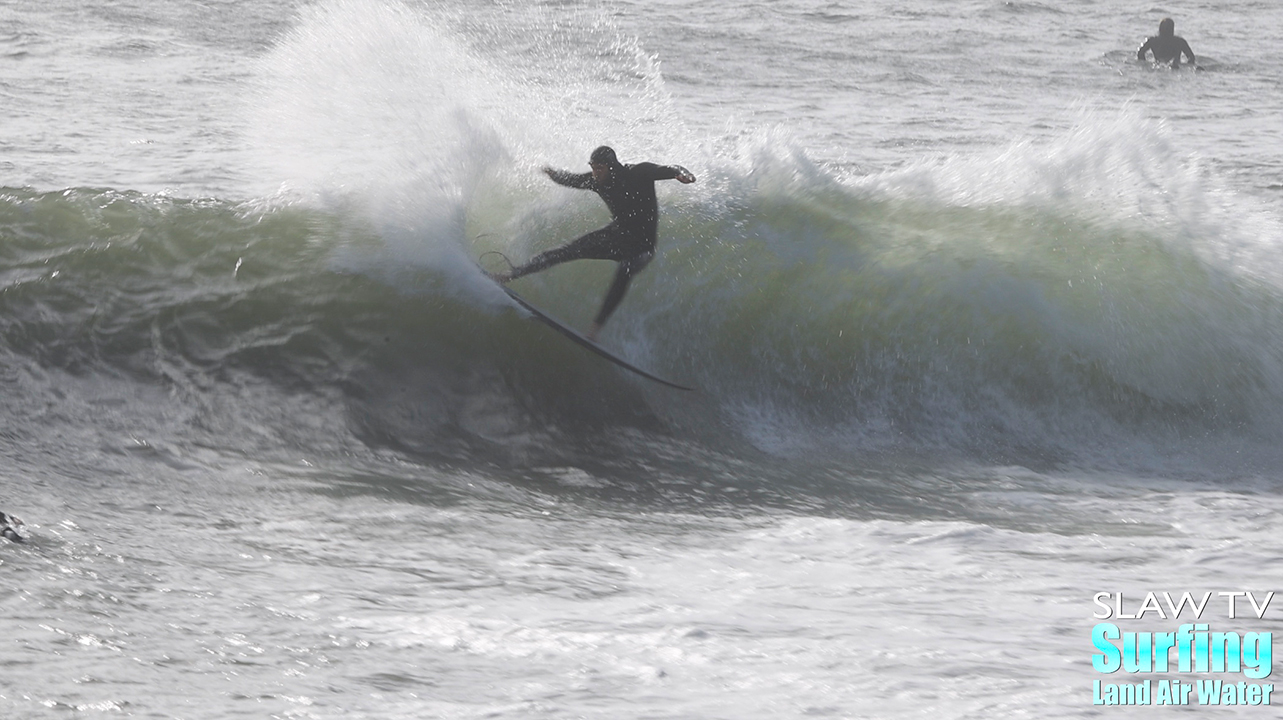 california surfing photos and videos at rare barreling sandbar on 01-06-2023