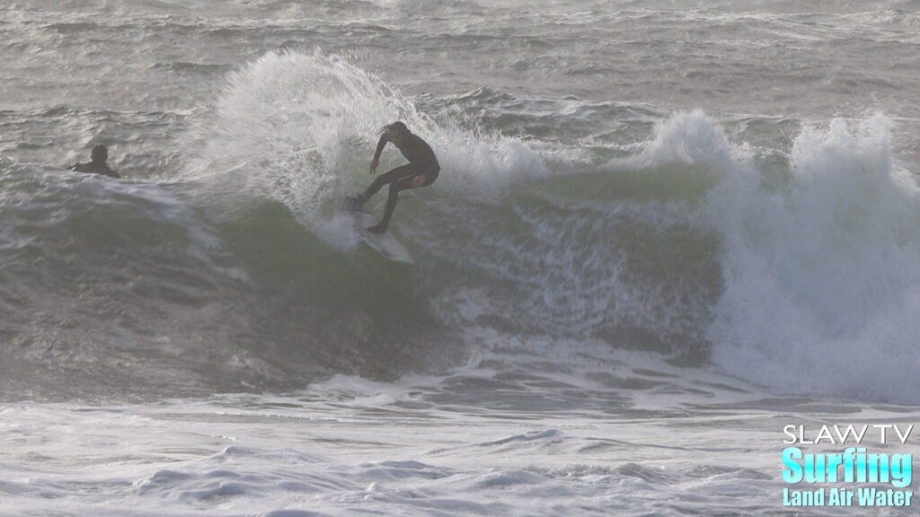 california surfing photos and videos at rare barreling sandbar on 01-06-2023