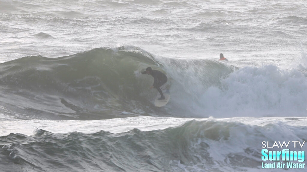 california surfing photos and videos at rare barreling sandbar on 01-06-2023