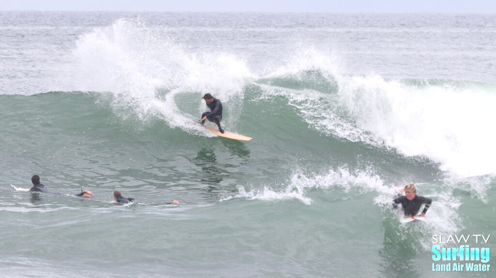 noah thornton surfing lowers on 5'6" asymmetric lost ark surfboard