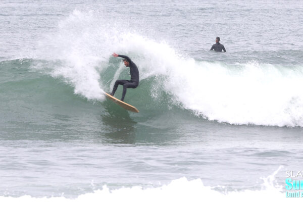 noah thornton surfing lowers on 5'6" asymmetric lost ark surfboard