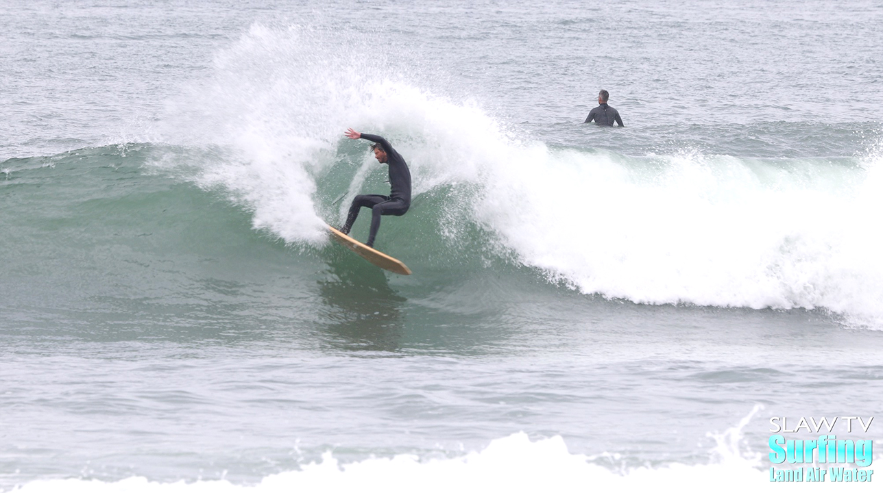 noah thornton surfing lowers on 5'6" asymmetric lost ark surfboard