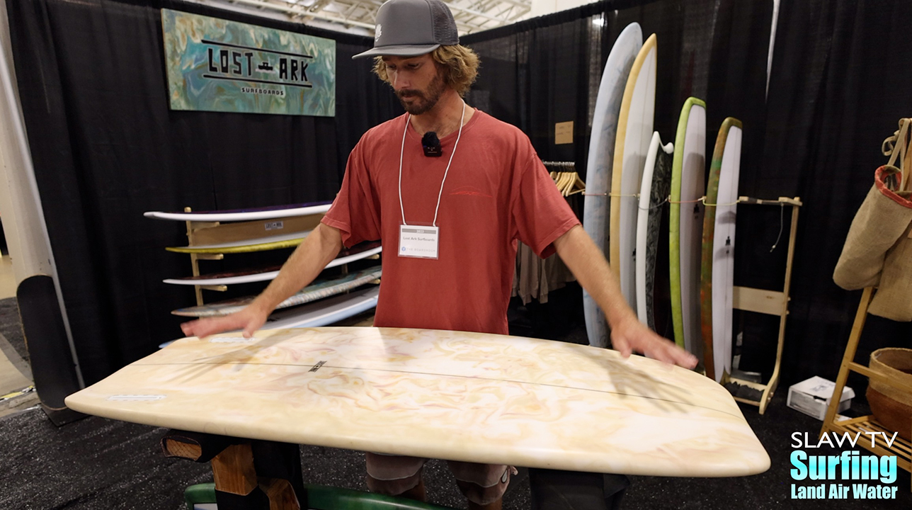 lost ark surfboards wood chip model by shaper noah thornton